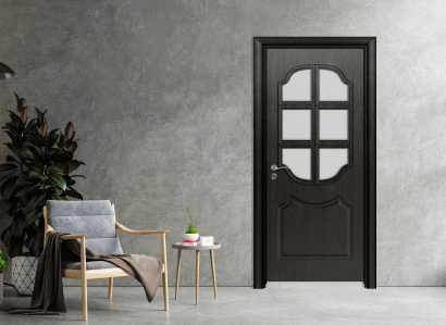 Интериорна врата Efapel модел със стъкло 4509 цвят черна мура