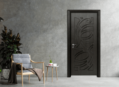 Интериорна врата Efapel плътен модел 4527p цвят черна мура