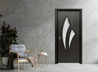 Интериорна врата Efapel модел със стъкло 4553 цвят черна мура