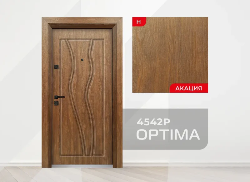Входна врата Optima модел 4542p, цвят Императорска акация