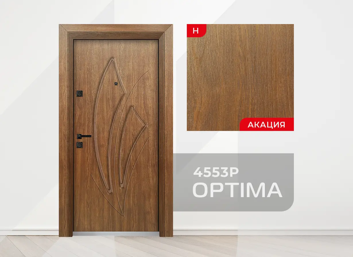 Входна врата Optima модел 4553p, цвят - Императорска акация